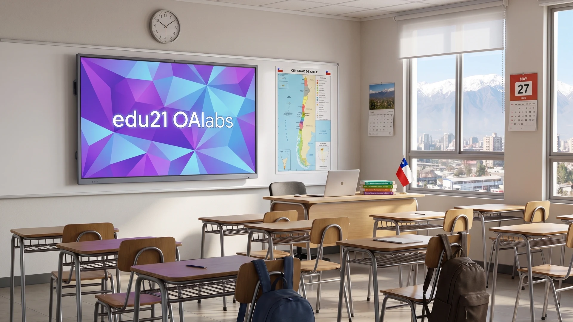 pantallas interactivas para escuelas — Horion 75M5APro 75" en clase con estudiantes