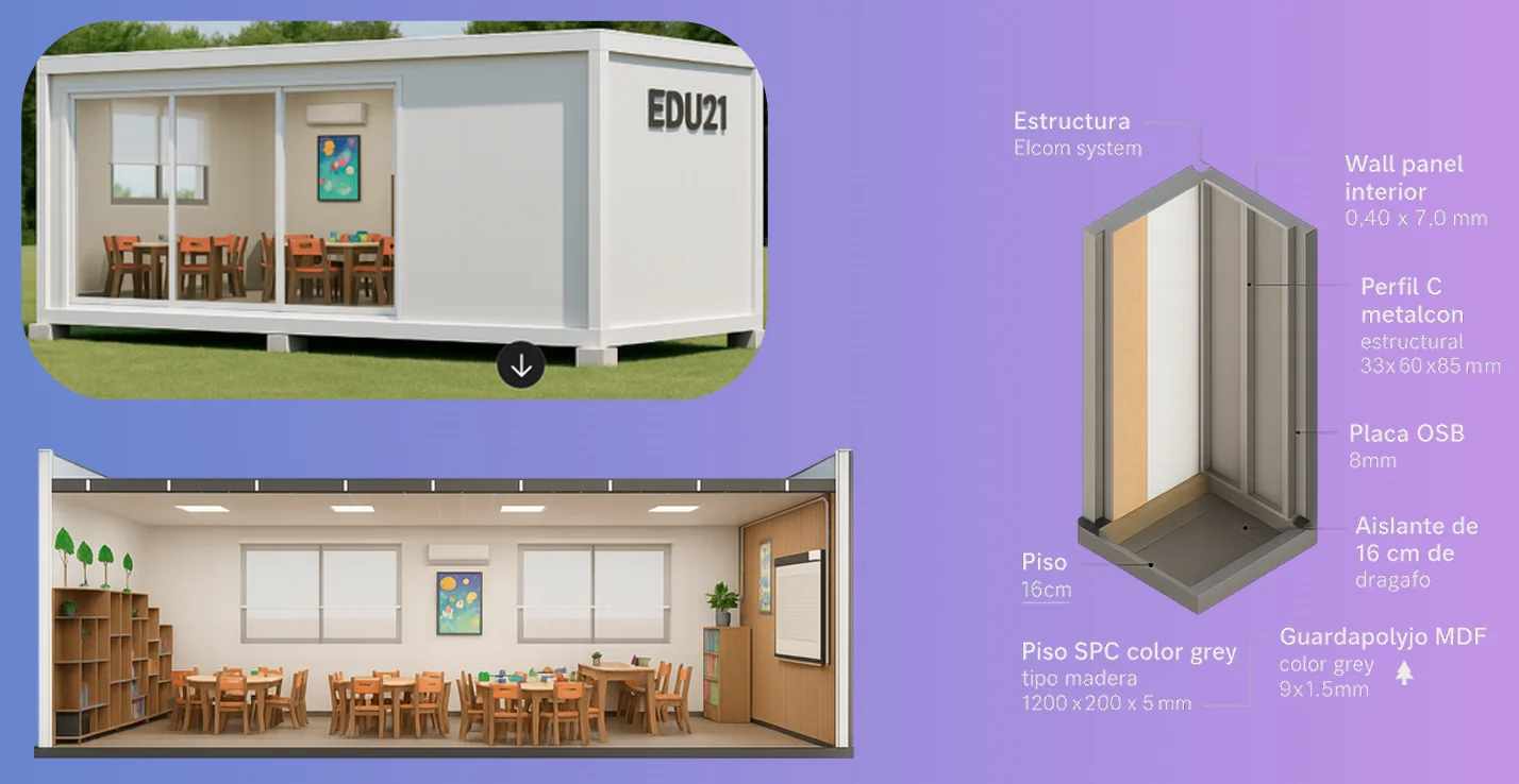 Sala Modular EDU21 - Vista exterior
